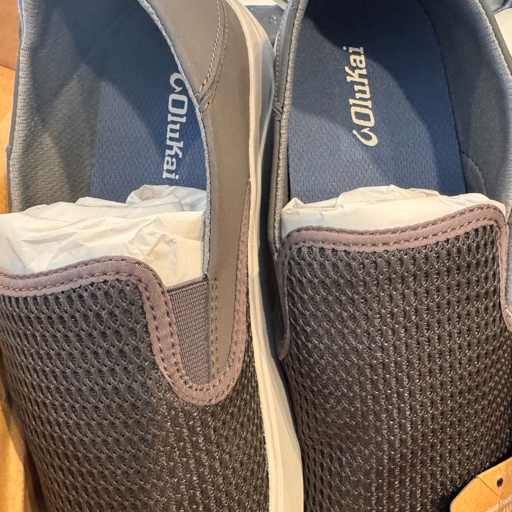 OluKai Men's Black and Gray Loafers - Picture 4 of 6